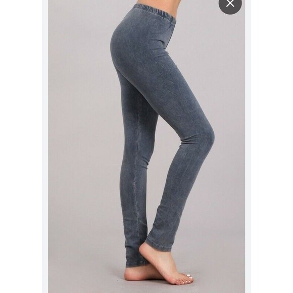 Chatoyant Mineral Wash Legging Blue Gray charcoal size S - Picture 2 of 6